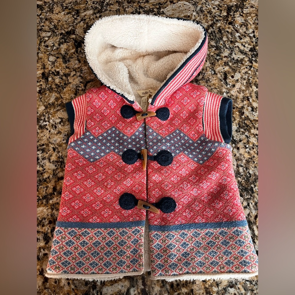 Matilda Jane Vest Warm‎ Hugs Knitted Sherpa Vest Size 4 Adorable and Warm Girls